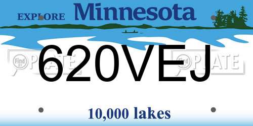 620VEJ Minnesota License Plate