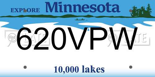620VPW Minnesota License Plate