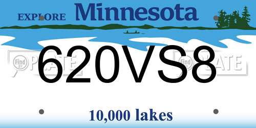 620VS8 Minnesota License Plate