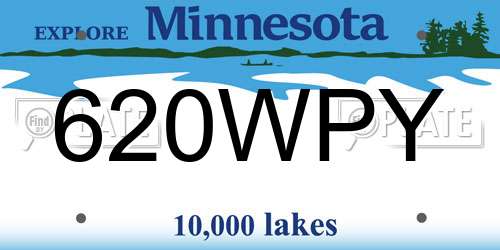 620WPY Minnesota License Plate