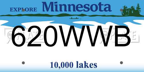 620WWB Minnesota License Plate