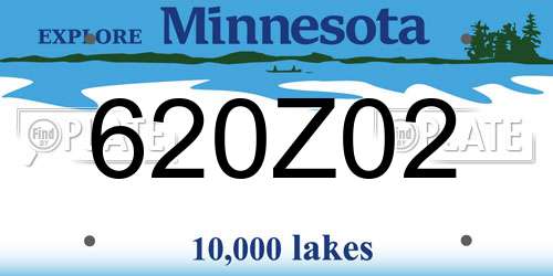 620Z02 Minnesota License Plate