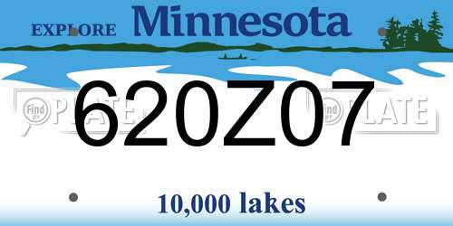 620Z07 Minnesota License Plate