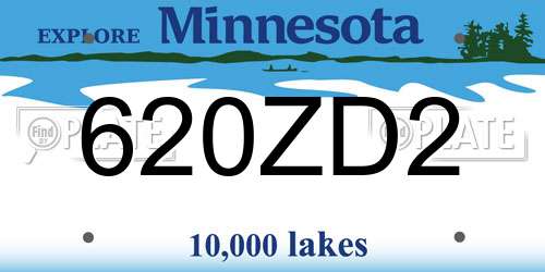 620ZD2 Minnesota License Plate