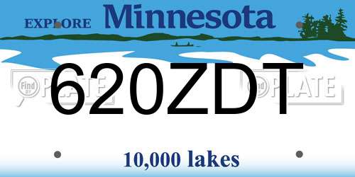 620ZDT Minnesota License Plate