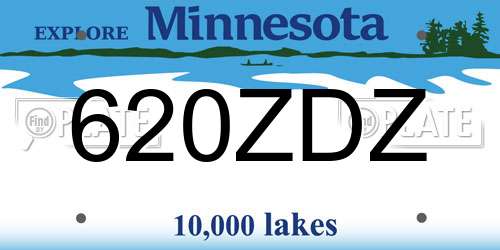 620ZDZ Minnesota License Plate