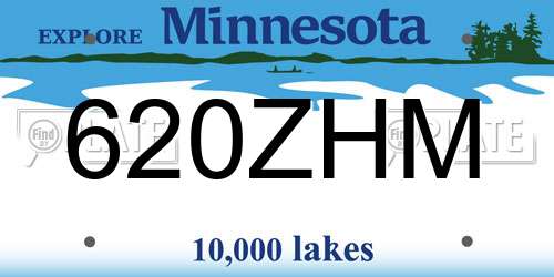 620ZHM Minnesota License Plate