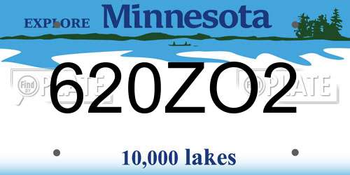 620ZO2 Minnesota License Plate