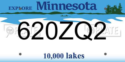 620ZQ2 Minnesota License Plate