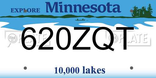 620ZQT Minnesota License Plate