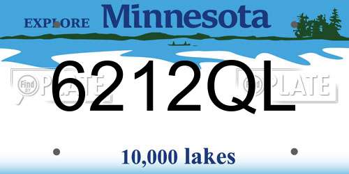 6212QL Minnesota License Plate