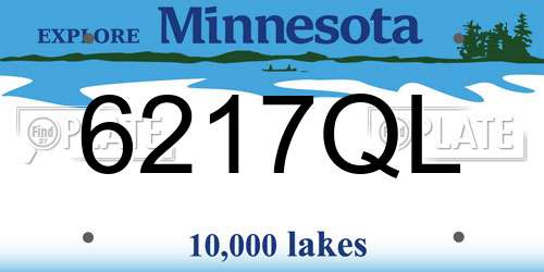 6217QL Minnesota License Plate
