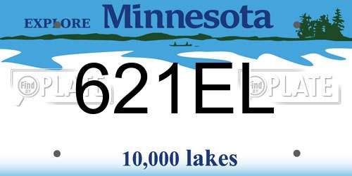 621EL Minnesota License Plate