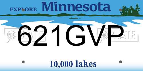 621GVP Minnesota License Plate