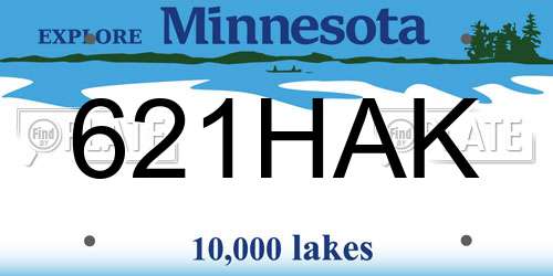 621HAK Minnesota License Plate