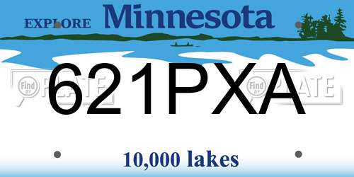 621PXA Minnesota License Plate