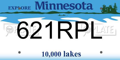 621RPL Minnesota License Plate