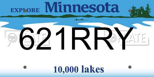 621RRY Minnesota License Plate