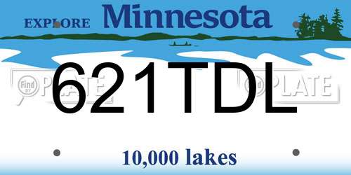 621TDL Minnesota License Plate