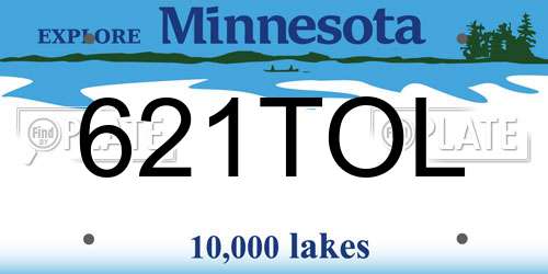 621TOL Minnesota License Plate