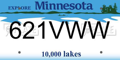 621VWW Minnesota License Plate