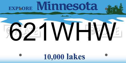 621WHW Minnesota License Plate