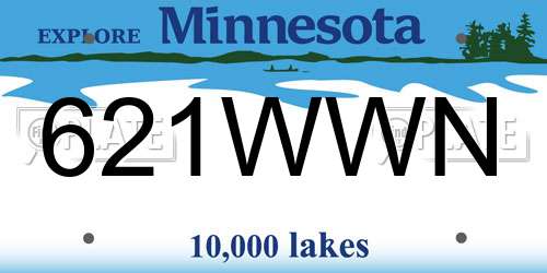 621WWN Minnesota License Plate