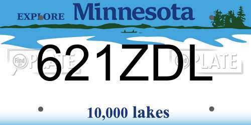 621ZDL Minnesota License Plate