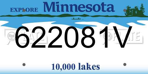 622081V Minnesota License Plate