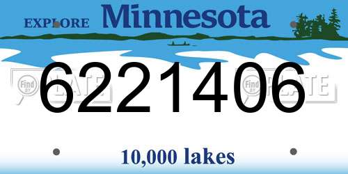 6221406 Minnesota License Plate