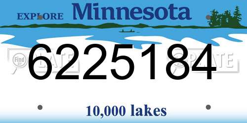 6225184 Minnesota License Plate