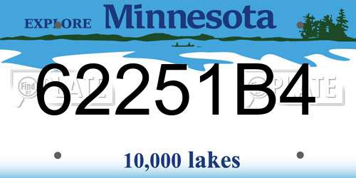 62251B4 Minnesota License Plate