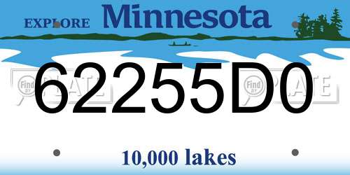 62255D0 Minnesota License Plate