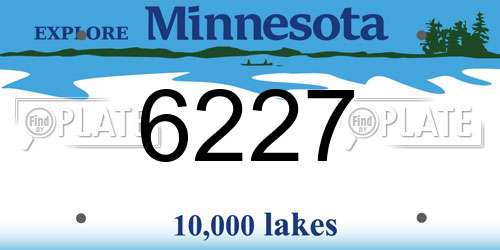 6227 Minnesota License Plate