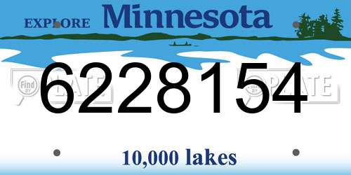6228154 Minnesota License Plate