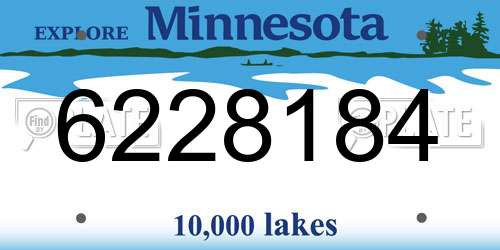 6228184 Minnesota License Plate