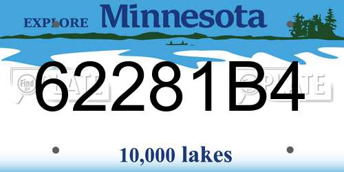 62281B4 Minnesota License Plate