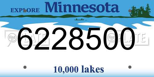 6228500 Minnesota License Plate