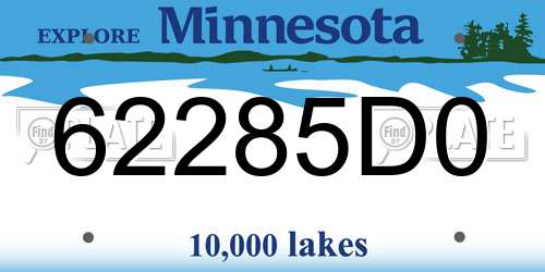 62285D0 Minnesota License Plate