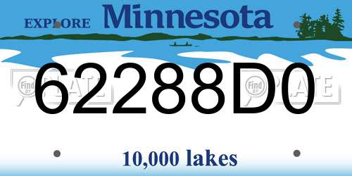 62288D0 Minnesota License Plate