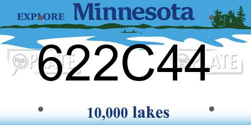 622C44 Minnesota License Plate