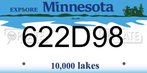 622D98 Minnesota License Plate