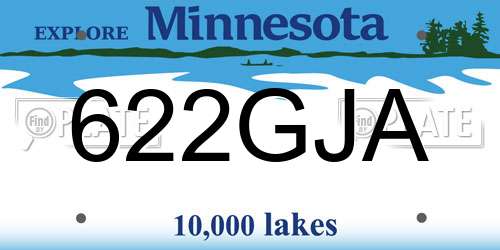 622GJA Minnesota License Plate