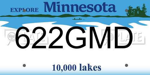 622GMD Minnesota License Plate