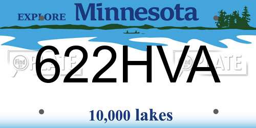622HVA Minnesota License Plate