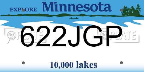 622JGP Minnesota License Plate