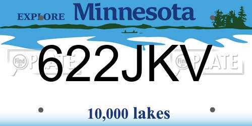 622JKV Minnesota License Plate