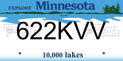 622KVV Minnesota License Plate