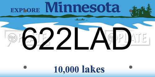 622LAD Minnesota License Plate