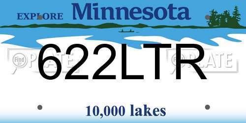 622LTR Minnesota License Plate